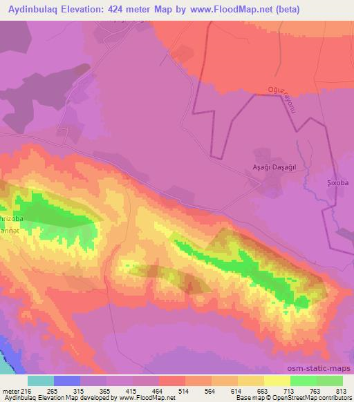 Aydinbulaq,Azerbaijan Elevation Map