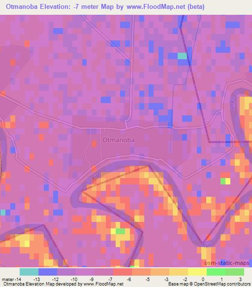 Otmanoba,Azerbaijan Elevation Map
