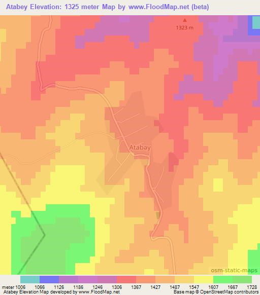 Atabey,Azerbaijan Elevation Map