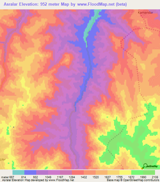 Asralar,Azerbaijan Elevation Map