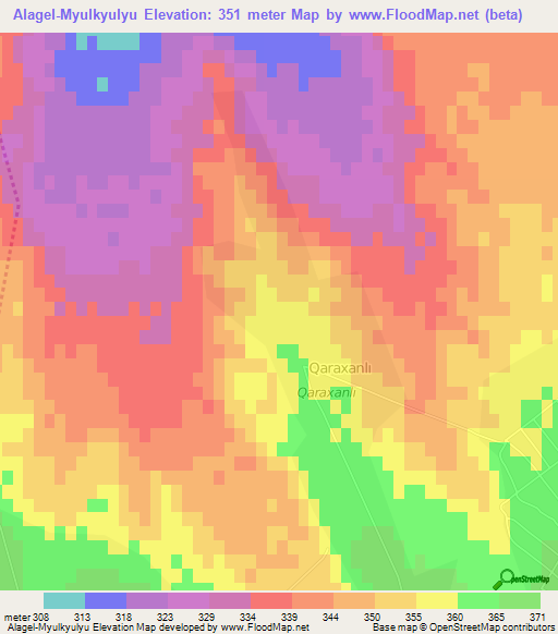 Alagel-Myulkyulyu,Azerbaijan Elevation Map