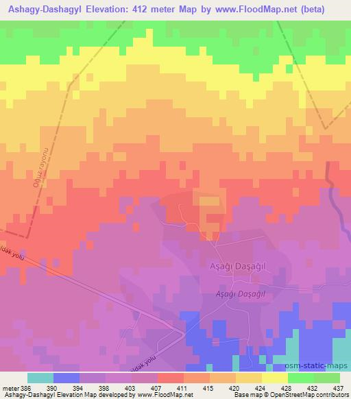 Ashagy-Dashagyl,Azerbaijan Elevation Map