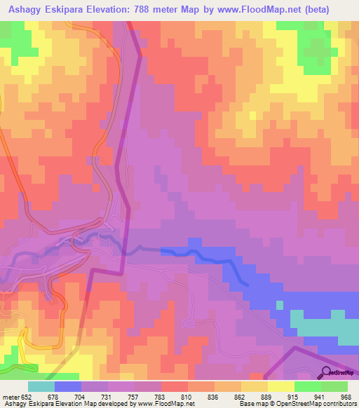 Ashagy Eskipara,Azerbaijan Elevation Map
