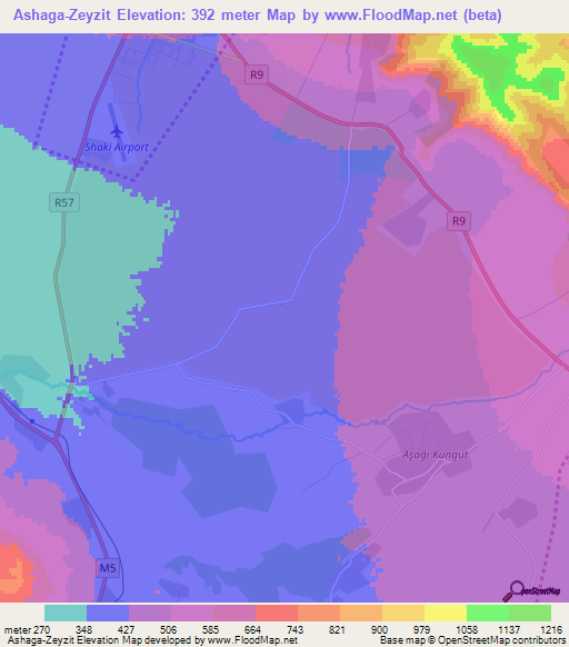 Ashaga-Zeyzit,Azerbaijan Elevation Map