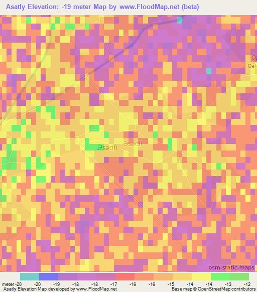 Asatly,Azerbaijan Elevation Map