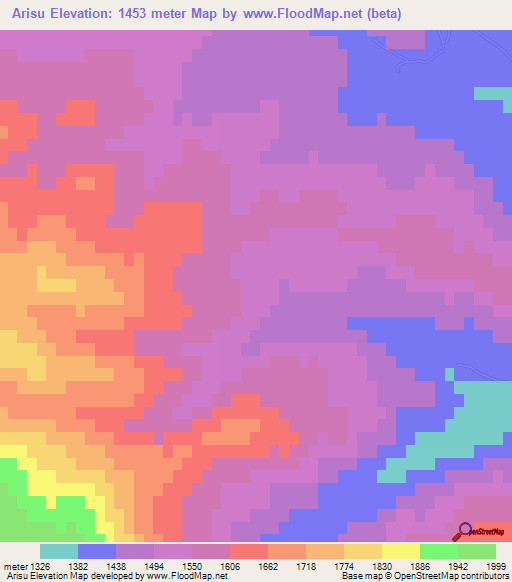 Arisu,Azerbaijan Elevation Map