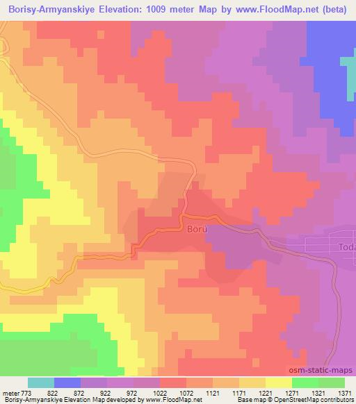 Borisy-Armyanskiye,Azerbaijan Elevation Map