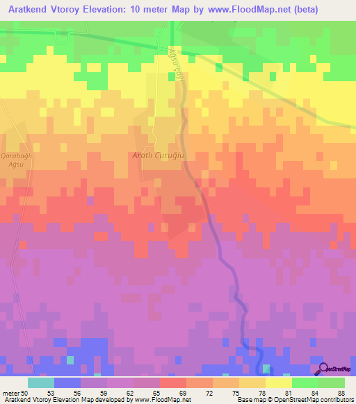 Aratkend Vtoroy,Azerbaijan Elevation Map