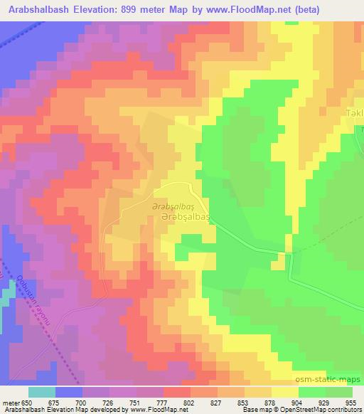 Arabshalbash,Azerbaijan Elevation Map