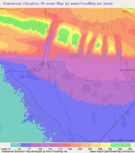 Arabsarvan,Azerbaijan Elevation Map