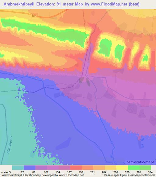 Arabmekhtibeyli,Azerbaijan Elevation Map