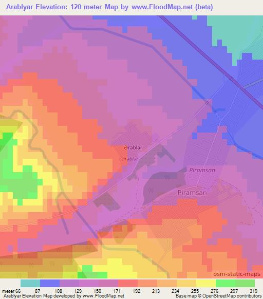 Arablyar,Azerbaijan Elevation Map