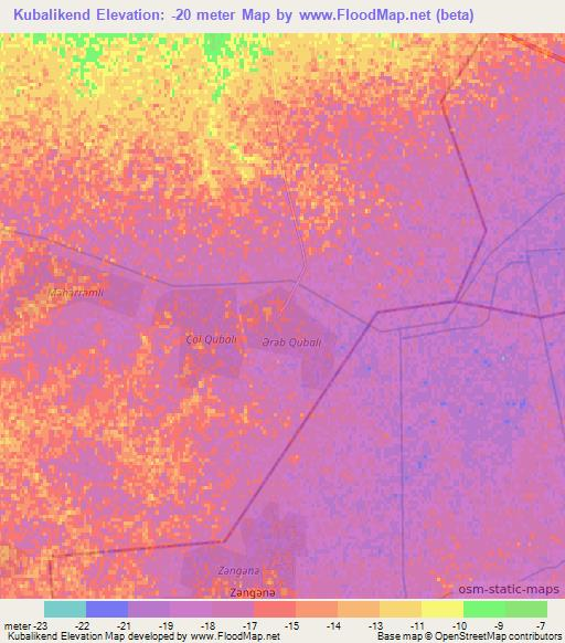 Kubalikend,Azerbaijan Elevation Map