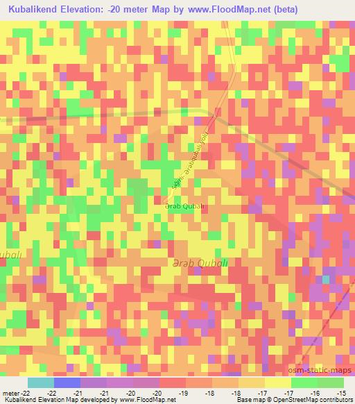 Kubalikend,Azerbaijan Elevation Map