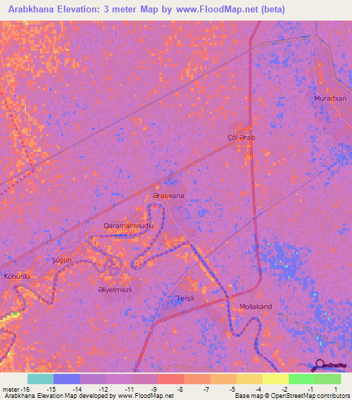 Arabkhana,Azerbaijan Elevation Map