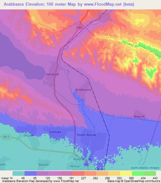 Arabbasra,Azerbaijan Elevation Map