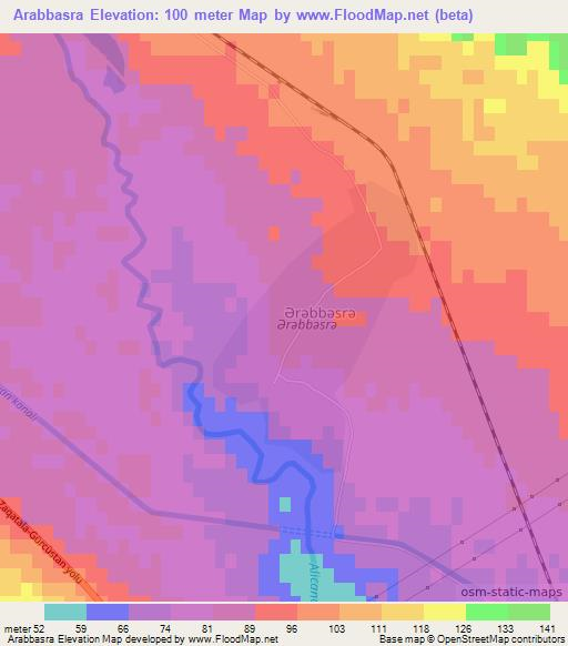 Arabbasra,Azerbaijan Elevation Map