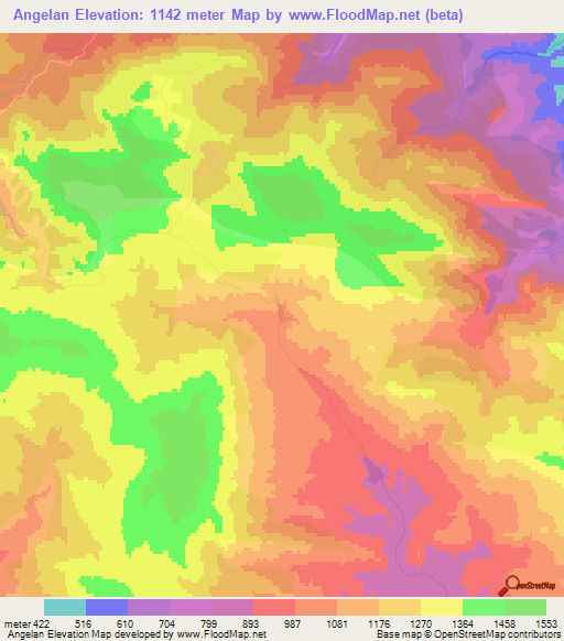 Angelan,Azerbaijan Elevation Map