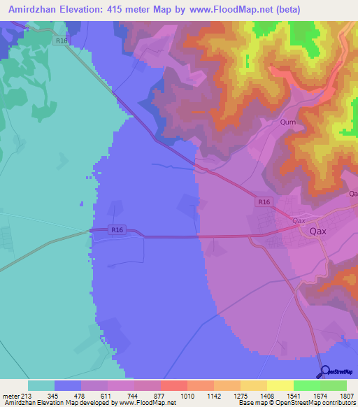 Amirdzhan,Azerbaijan Elevation Map