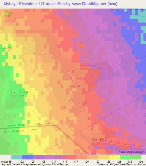 Alybeyli,Azerbaijan Elevation Map