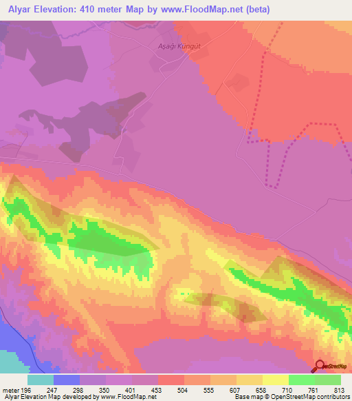 Alyar,Azerbaijan Elevation Map