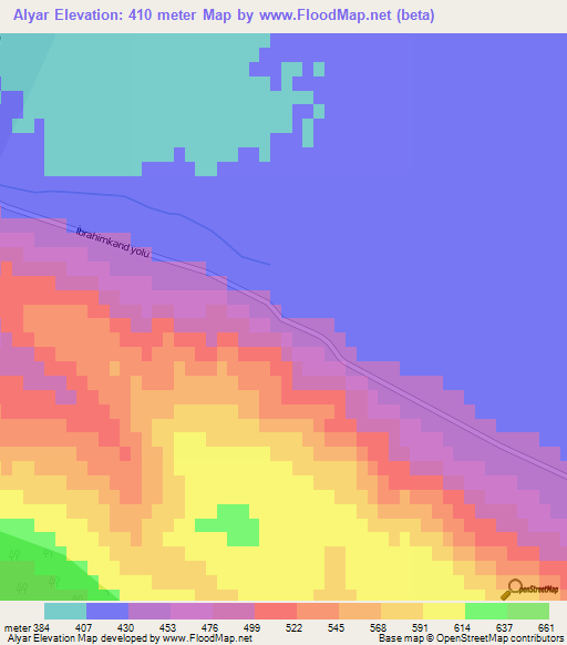 Alyar,Azerbaijan Elevation Map
