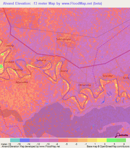 Alvand,Azerbaijan Elevation Map