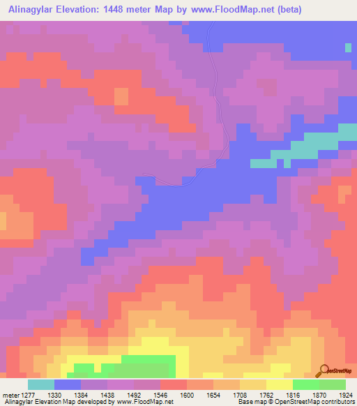 Alinagylar,Azerbaijan Elevation Map