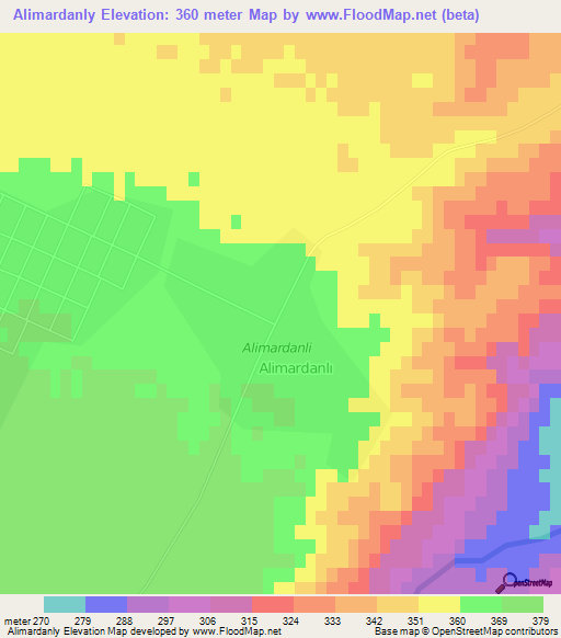 Alimardanly,Azerbaijan Elevation Map