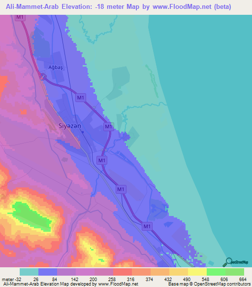 Ali-Mammet-Arab,Azerbaijan Elevation Map