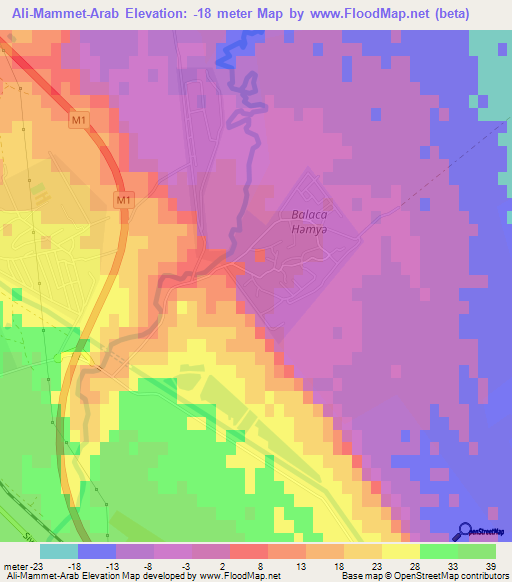 Ali-Mammet-Arab,Azerbaijan Elevation Map