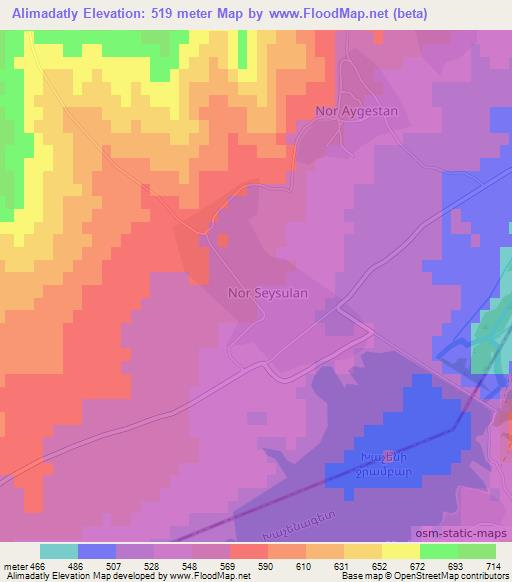 Alimadatly,Azerbaijan Elevation Map