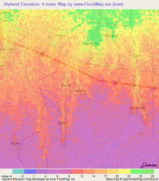 Alykend,Azerbaijan Elevation Map
