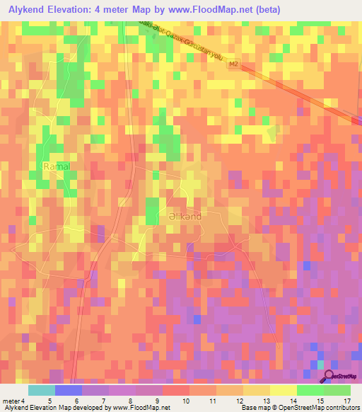 Alykend,Azerbaijan Elevation Map