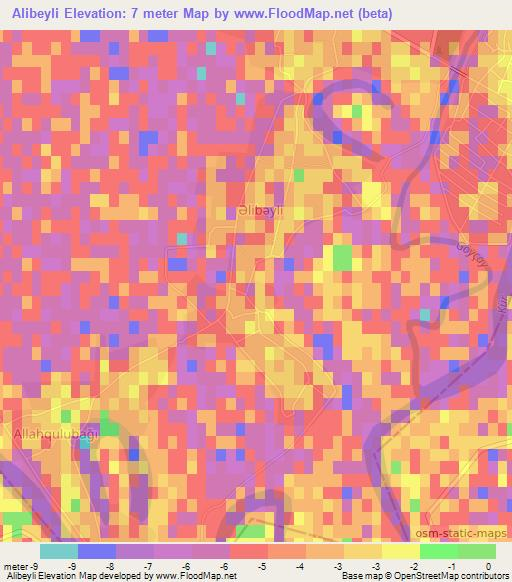 Alibeyli,Azerbaijan Elevation Map