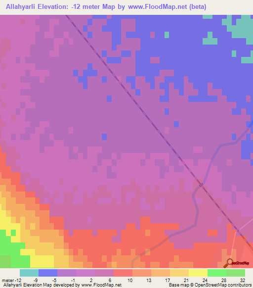 Allahyarli,Azerbaijan Elevation Map