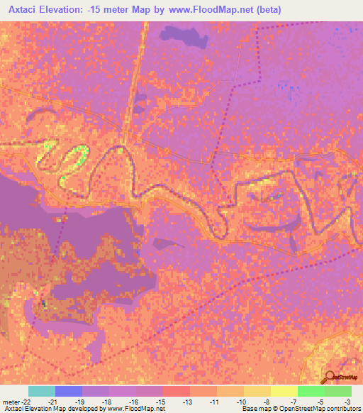 Axtaci,Azerbaijan Elevation Map