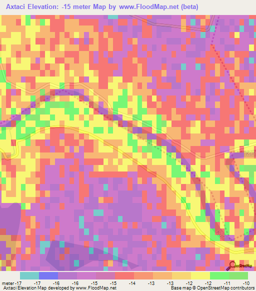 Axtaci,Azerbaijan Elevation Map