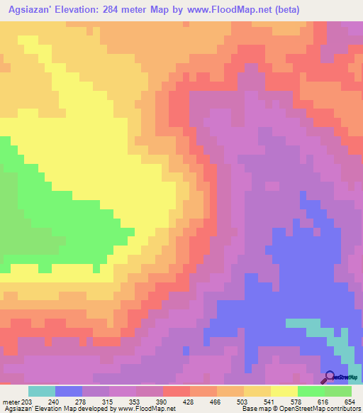 Agsiazan',Azerbaijan Elevation Map