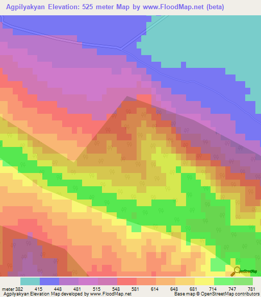 Agpilyakyan,Azerbaijan Elevation Map