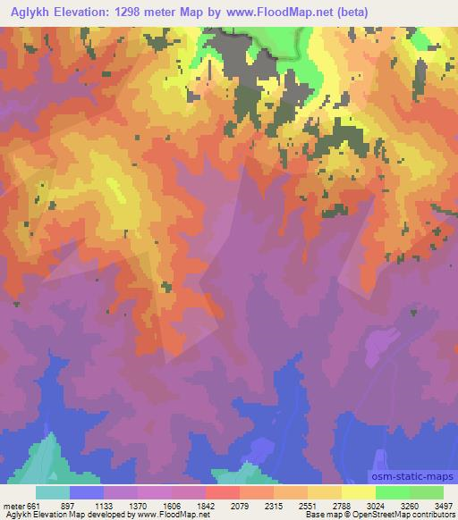 Aglykh,Azerbaijan Elevation Map