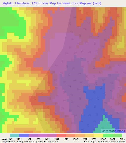 Aglykh,Azerbaijan Elevation Map