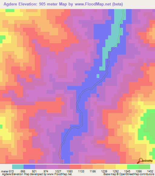 Agdere,Azerbaijan Elevation Map