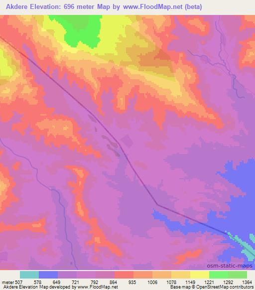 Akdere,Azerbaijan Elevation Map