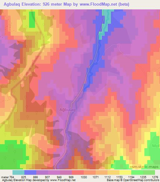Agbulaq,Azerbaijan Elevation Map