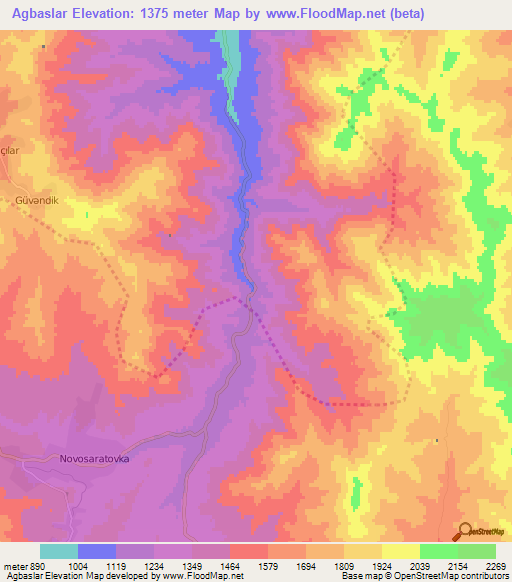 Agbaslar,Azerbaijan Elevation Map
