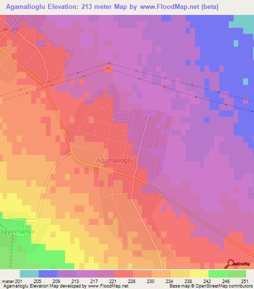 Agamalioglu,Azerbaijan Elevation Map