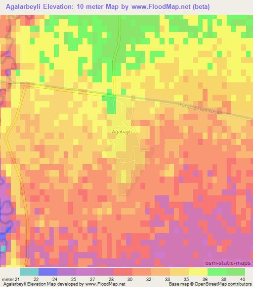Agalarbeyli,Azerbaijan Elevation Map