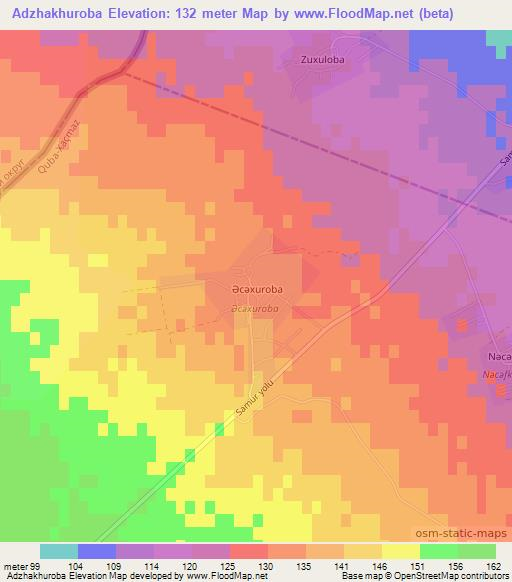 Adzhakhuroba,Azerbaijan Elevation Map