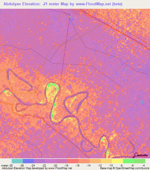 Abdulyan,Azerbaijan Elevation Map